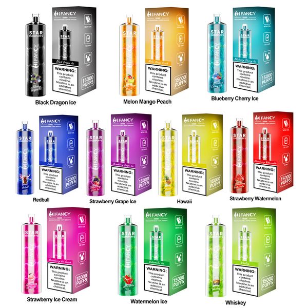 cigarette électronique 15000 bouffées barre 16000 bouffée hifancy vape maille bobine 26 ml chariots préremplis vape dosettes jetables dispositif banane goût ecigs