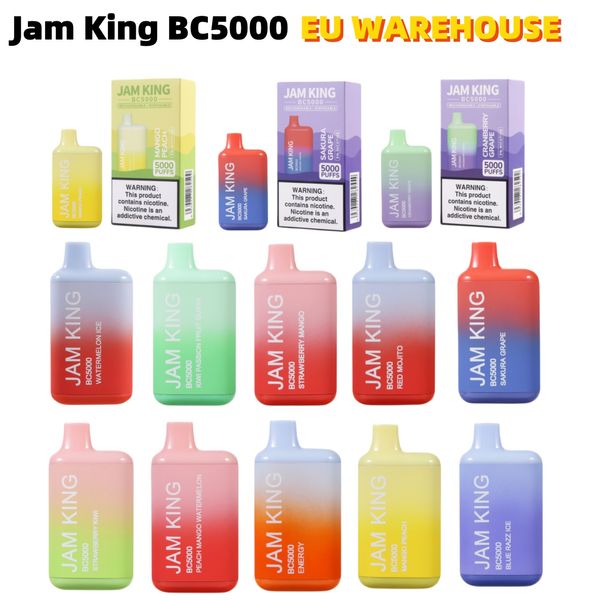 Cigarette électronique Jam King BC5000 bouffées vape jetable mod 13 ml prérempli 650 mAh batterie 5000 bouffées elfbars vaper saveurs de fruits desechable