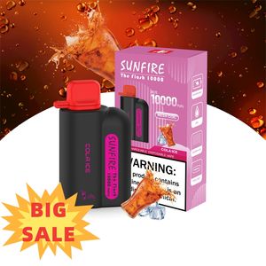 cigarrillo electrónico Sunfire Vape Max 10000 Puffs Vapers Desechables Cola Ice 8000 Barra de buffas de 650má Batería recargable de 10k Puff 8k Kit de lápiz de vape desechable 0 2 3 5%