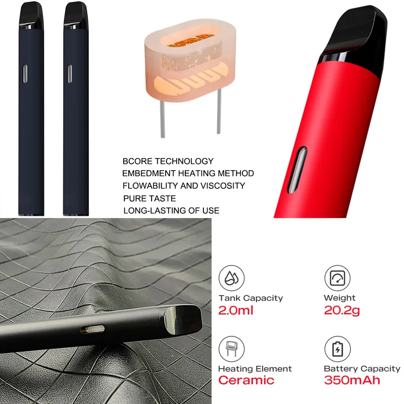 Electronic Cigarettes 2ml Disposable vape Pen Device USA Stock 350mAh Battery Vaporizer Premium Extract Kits