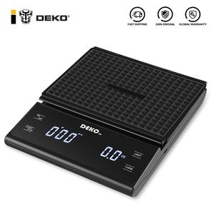 Elektronische koffieschaal Digital Balance Weging Instrument met Timer LED Display Keukenapparatuur Uring Tools 210728