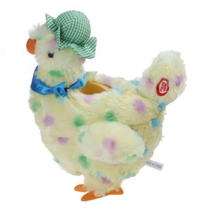 Elektronisch gekke kip pluche speelgoed elektrisch grappig zang dansen Leg eieren kippen voor poppenmuziek dieren kinderen verjaardag e65d 240401