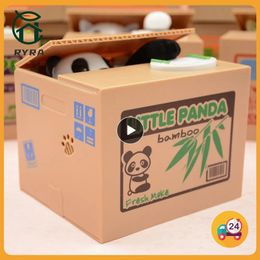 Dépôt électronique économie tirelire automatisé Panda banque de pièces créatif chien économie Pot mignon jouet pour enfants cadeaux de noël 240118