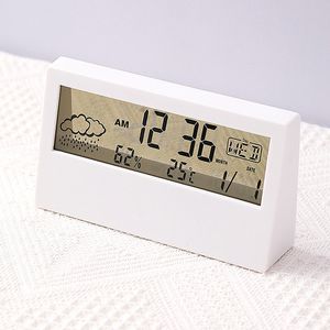 Table de bureau électronique Horloge Home Digital Alarms ALARMES LCD Backlight Snooze Mute CalendarterMatatumer Wake Up Student Clock