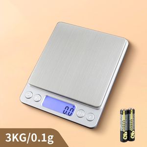 Échelle numérique électronique Balances de cuisine Balance de pesée de bijoux Échelle d'affichage à cristaux liquides avec boîte de vente au détail 500g / 0.01g 3KG / 0.1g DHL