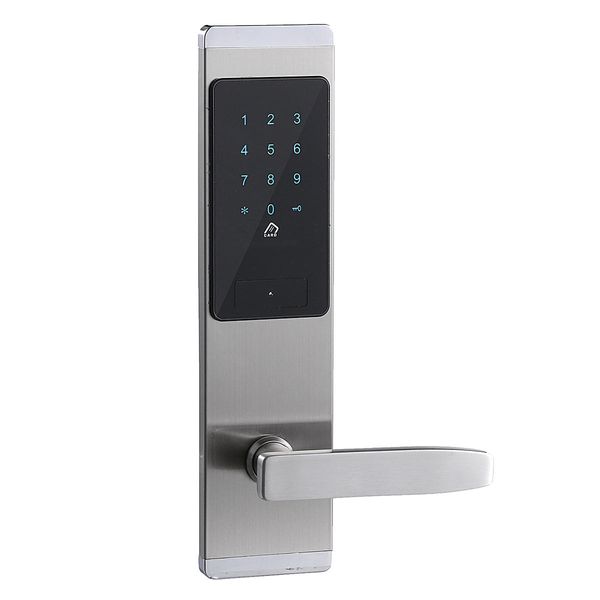Serrure de porte intelligente numérique électronique, mot de passe, clavier sans clé, entrée de sécurité, argent, porte droite ouverte