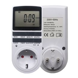 Elektronische digitale timerschakelaar EU FR BR Plug Kitchen Timer Outlet 230V 50Hz 7 DAG 12/24 uur programmeerbare timingcontactdoos