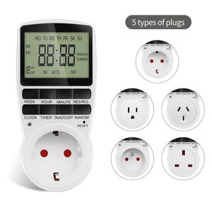 Electronic Digital Timer Switch Kitchen Outlet 24/7 Days Programmable Timing Socket EU/US/FR/UK/AU Plug Timers