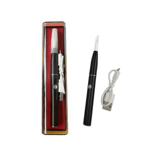 Herramienta electrónica de cera caliente Dab Cuchillo de cerámica Cuchara con 510 hilos 350 mAh Batería Carga USB Precalentamiento VV Dabber Herramienta para cuarzo Banger Nails Bong