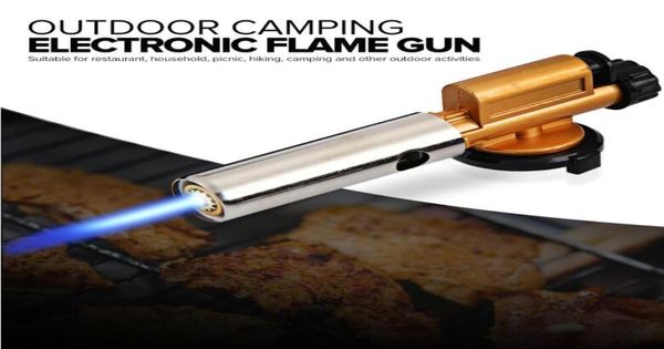 Allumage électronique cuivre flamme butan brûleurs à gaz pistolet fabricant torche briquet pour Camping en plein air pique-nique barbecue équipement de soudage 8754398