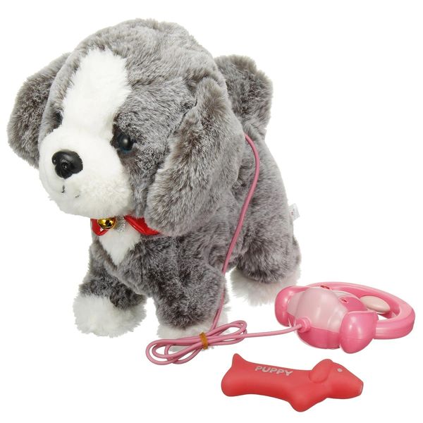 Robot interactivo electrónico perro mascota suave relleno de peluche de peluche de juguete caminar juguete de sonido