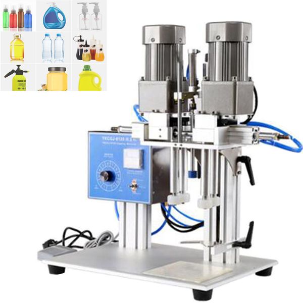 Máquina de sellado de tapón de rosca de disparador de escritorio líquido electrónico de jugo electrónico, máquina de sellado de tapa de rosca de botella de bolsa de descarga de gotero de vidrio de plástico