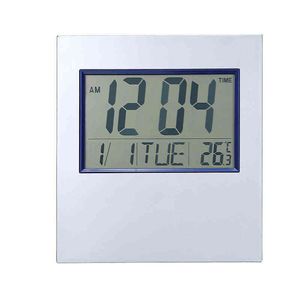 Electronic LCD Digital Clock Alarm Temperature Date Time Display Timer Clock Home Office Desk Wall Hanging Decoration 211112
