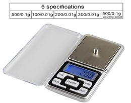 Elektronisch LCD -display Mini Digital Scales 100200300500G X001G Pocket Sieraden Gewichtsschalen Hoge nauwkeurigheid Wegen Balance8929724