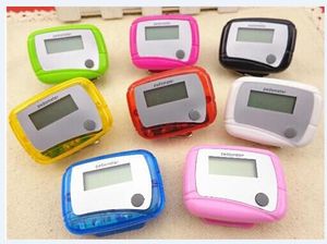 Mini pantalla LCD digital electrónica, podómetro para correr, temporizador con clip para caminar, calorías, fitness (mezcla de colores)