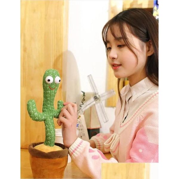 Jouets électroniques pour animaux de compagnie Cactus en peluche électronique Shake dansant avec la chanson mignon Bailarin petite enfance parlant jouets cadeaux nouveauté G Otaf5