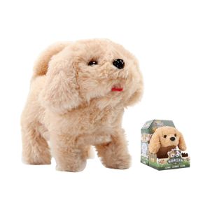 Jouets électroniques pour animaux de compagnie Parler Golden Retriever Jouet Chiens qui marchent et aboient Animal en peluche Jouet interactif électronique Marche Queue Wagging Jouets pour enfant 230523