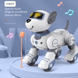 Animaux électroniques Robot chien jouet pour les enfants télécommande Toys et programmable Smart Dancing Walking RC Puppy Interactive Voice Toys Gift Kid Boys Girls