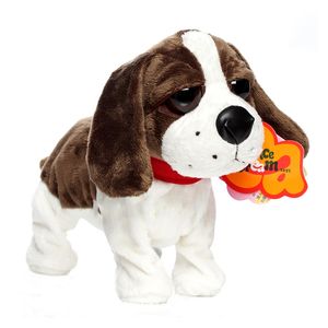 Electronic Pets Sound Control Robot Dogs Bark Stand Walk Cute Interactive Toys Dog Electronic Husky Pekingese Toys For Kids LJ201105