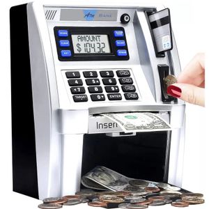 Electronic Piggy Bank ATM Password Moty Box Cash Coins Sauvegarde Boîte ATM Banque sécurisée Boîte de dépôt automatique Note de Noël Gift 240408