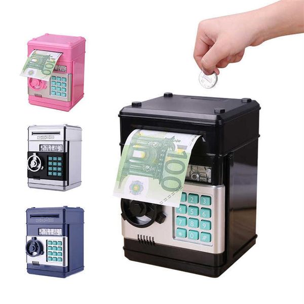 Tirelire électronique Coffre-fort Tirelires pour enfants Pièces numériques Économiser de l'argent Coffre-fort ATM Machine Enfant Cadeau de Noël X0702502