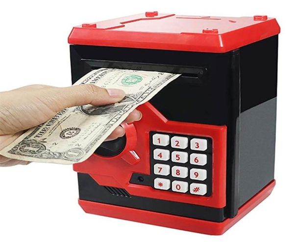 Alcancía electrónica Caja de dinero segura para niños Monedas digitales Ahorro de efectivo Depósito seguro Cajero automático Regalo de cumpleaños para niños LJ20127783569