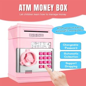 Tirelire électronique Tirelire Tirelire pour enfants Pièces numériques Économie d'argent Coffre-fort ATM Machine Cadeau d'anniversaire Enfants LJ201212