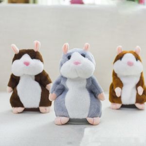 Jouets en peluche électroniques 15cm / 18cm Drôle Parler Hamster Peluche Animal Poupée Son Marche Parlant Enregistrement Répéter Éducatifs Changement De Voix Jouets 230325