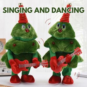 Elektronisch knuffels Kerstboompop zingt en danst Dierenpluche Kerstboom met muziek Saxofoon Gitaar Rockin Kerstboomdecoratiespeelgoed 231023