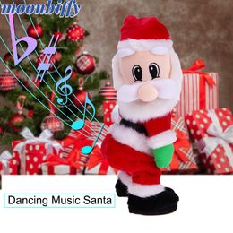Elektronisch pluche speelgoed Kerstjaar 14 inch Musical Electric Twerk Singing Dancing Santa -clausule Hip Shake Figuur Twisted Hip Toys Electric Toys 230325