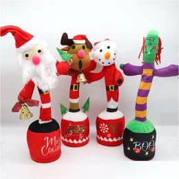 Elektronisch pluche speelgoed Elektrisch speelgoed Santa Snowman Dancing Cactus Sand Scpture Twisting leren praten en zingen Doll 1028 Drop Deliv DHVNS