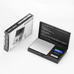 Elektronische schalen Zwarte digitale pocket Schaalschaal Sieraden Diamantbalans Gramschalen LCD -display met retailbox 100 g/0,01 g 200 g/0,01 g 500 g/0,01 g 1 kg/0,1 g dhl