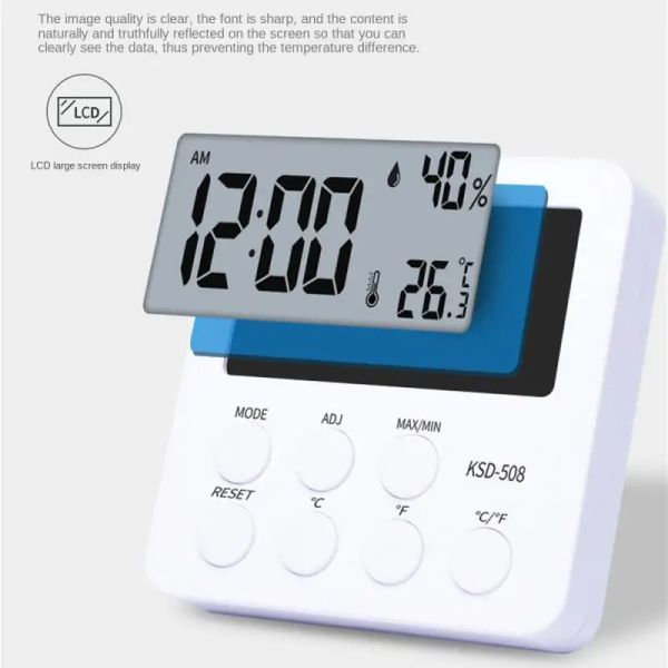 Temperronation de température et d'humidité Mémaire de ménage Small Clock Alarm de l'horloge Thermomètre sec et humide maison intérieure