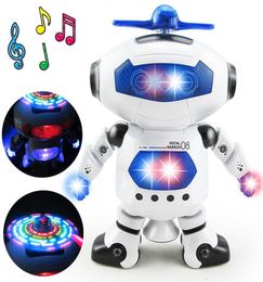 Robot espacial inteligente para caminar y bailar, modelo de astronauta fresco para niños, música, juguetes ligeros, regalo de Navidad, rotación 360, 2389405