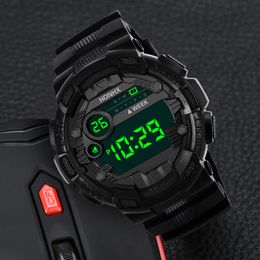 Elektronisch horloge voor mannen Sport Lichtgevende LED Digitale Hars Dial 50m Waterdicht Polshorloge Druppelschip