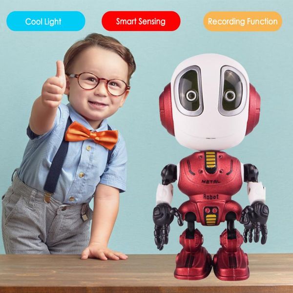 Électronique RobotsElectric Smart Talking Robot Toy DIY Gesture Electronic Amovible Doll Toy Head Touch Sensor LED Light Deforma