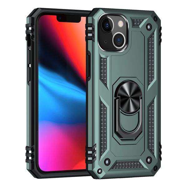 Cois de téléphone anneau à armure d'amortisseur militaire pour iPhone 13 Pro Max 12 Mini 11 xr 8 plus Samsung S20 S21 Ultra Note 20 A72 A02S MAGNÉTIQUE