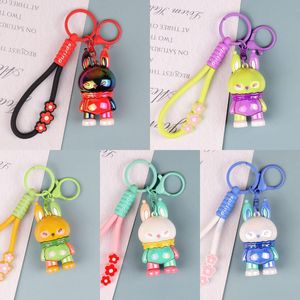 Geëlektroplateerde kleurblokkering PVC Rogue Rabbit Keychains, Car Keychains, Leuke koppels, tassen, decoraties, kleine geschenken groothandel