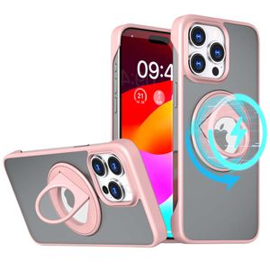 Étuis mobiles galvanisés avec anneau de doigt magnétique, étui de téléphone pour Mag Safe Iphone 15 Pro Max