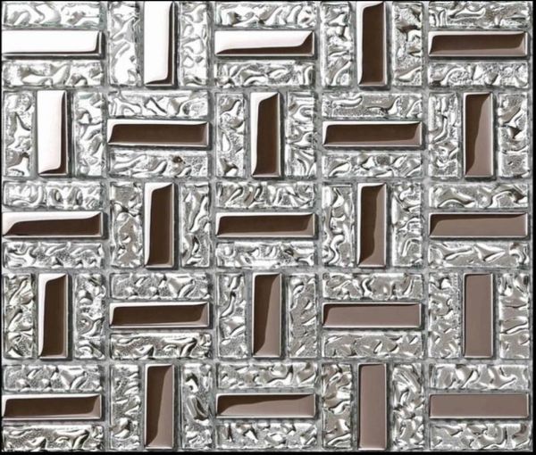 Carreaux muraux en mosaïque en verre argenté électroplate dosseret CGMT1902 Tiles de douche de salle de bain67141406694624