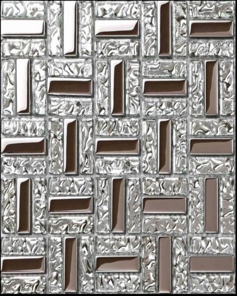 Carreaux muraux en mosaïque en verre argenté électroplate dosseret CGMT1902 Tiles de douche de salle de bain67141407550534