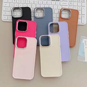 Gegalvaniseerde TPU Beschermende Telefoon Case Voor iPhone 15 14 11 13 12 Pro Max Frosted PC Back Shockproof Cover 100 stuks