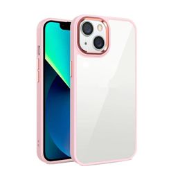 Geëlektroplateerde transparante telefoonhoesjes voor iPhone 15 13 Pro Max 14 plus 12 11 Mobile Case Shockproof Acryl Acryl Clear Luxury 3in1 Back Cover 300 stks