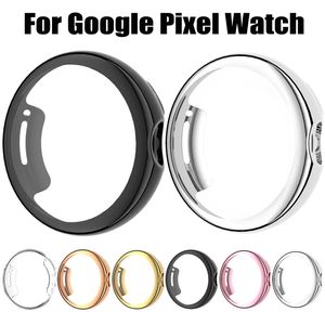 Elektroplating TPU Full Body Cover Anti-Drop Beschermende Case Soft Clear Screen Protector voor Google Pixel Watch Smartwatch Accessoires Cases