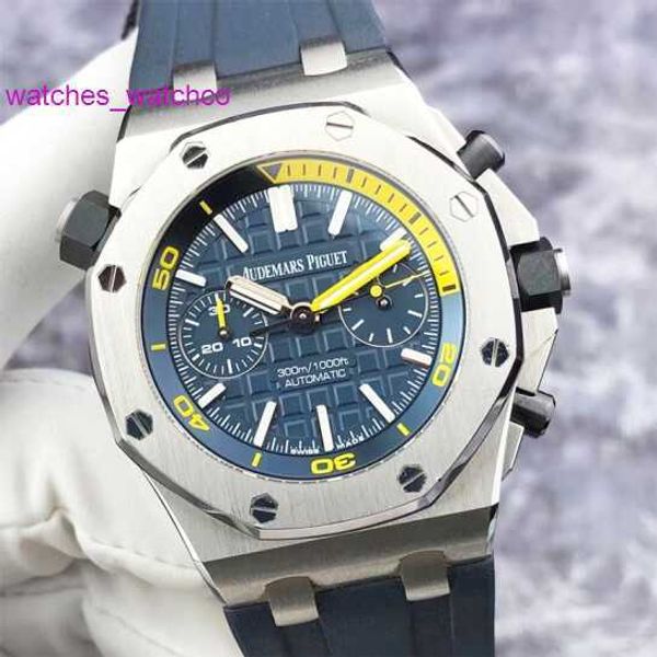 Montre-bracelet Elegance AP Epic Royal Oak Offshore Series 26703ST Cadran bleu 1/4 Jaune Fonction chronographe Montre pour homme 42 mm