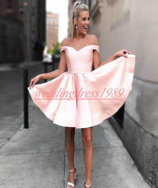 Elegancia fuera de hombro vestidos de bienvenida cortos de regreso aline aline juniors vestidos de baile de graduación club de fiesta barato de rodilla barato a8897725