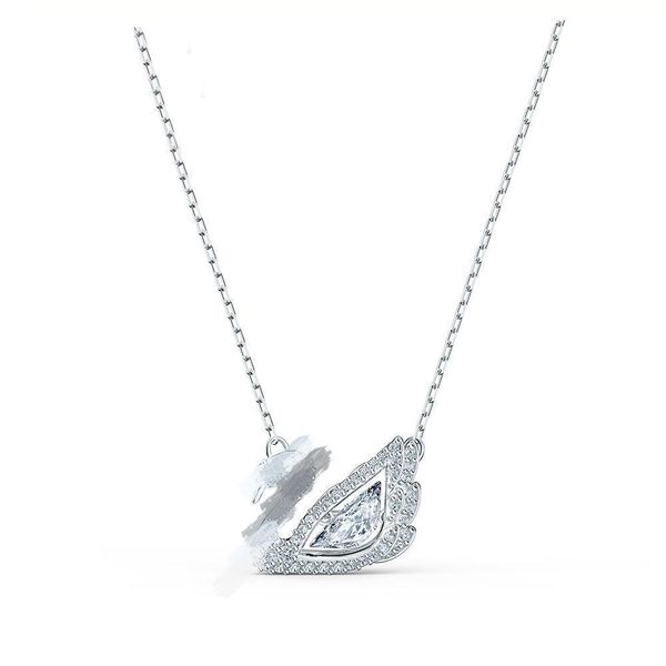 Elegant 14K Gold Swan Pendant - Collier de diamant pour femmes élégant bijoux de mode parfait Expression d'amour