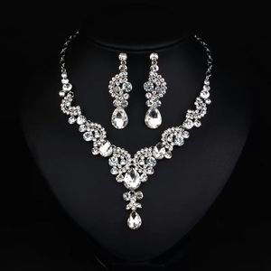 Luxe Crystal Rhinestone Ketting Sieraden Sets Bridal Kettingen en Oorbellen voor Prom Pageant Party Wedding EN920