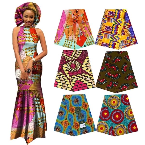 Elegante África Ankara imprime tela batik garantizada cera real patchwork para mujeres vestido de fiesta artesanías 100% algodón mejor calidad T200810