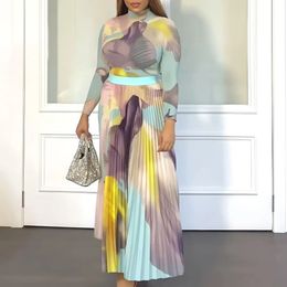 Elegante Afrikaanse Jurken voor Vrouwen Tweedelige Set Tops En Rokken Past Dashiki Ankara Outfits Plus Size Dame Feestjurk 2024 240315